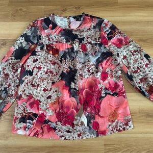 Ted Baker Floral Blouse | Size 3 | Romantic Pink Bloom Print